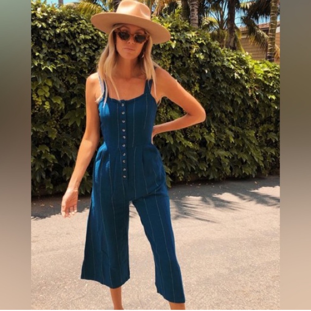 BILLABONG (EUC) Women’s “Paint The Town”Cute Jumpsuit in Indigo Blue, Size Small